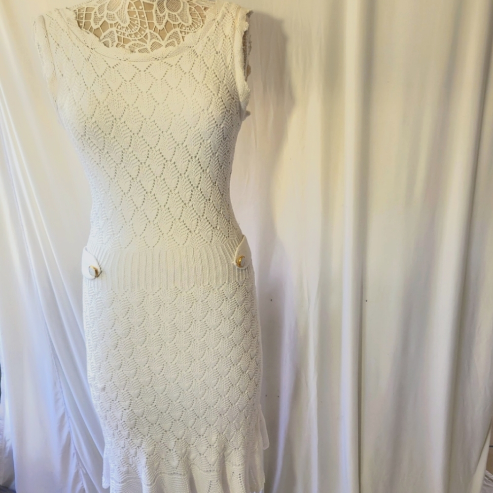 Lilly Pulitzer white knit cocktail dress size Medium